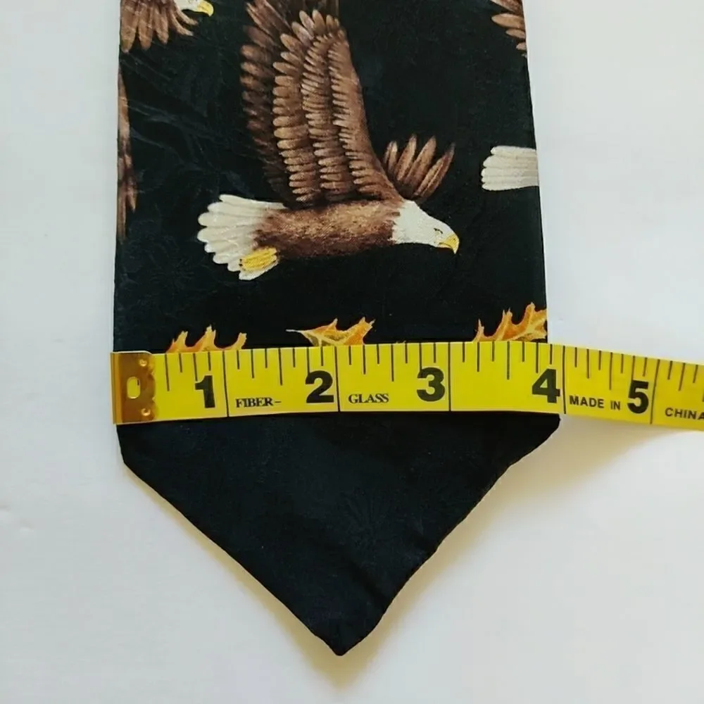 Vintage Marc Dennis Bald Eagle 100% silk tie